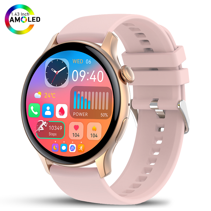 Nowy smartwatch 2025 z ekranem prawdziwy AMOLED HD, monitorowaniem zdrowia kobiet, sterowaniem głosowym AI, połączeniami Bluetooth, kompatybilny z Androidem i iOS.: BIAŁY