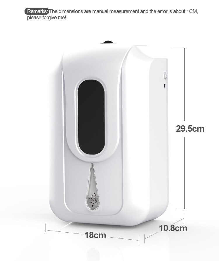 2200ml Touchless Hand Disinfection Machine Automatic Soap Dispenser Wall-mounted Sensor Mist Spray Hand Sanitizer Disinfection