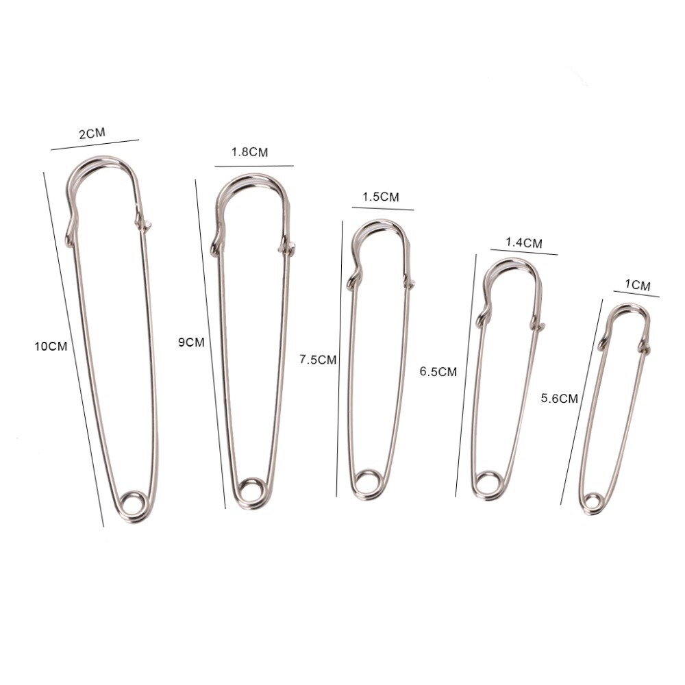 5 uds. De alfileres de seguridad de alta resistencia, acero inoxidable, para mantas, faldas, manualidades, M08,