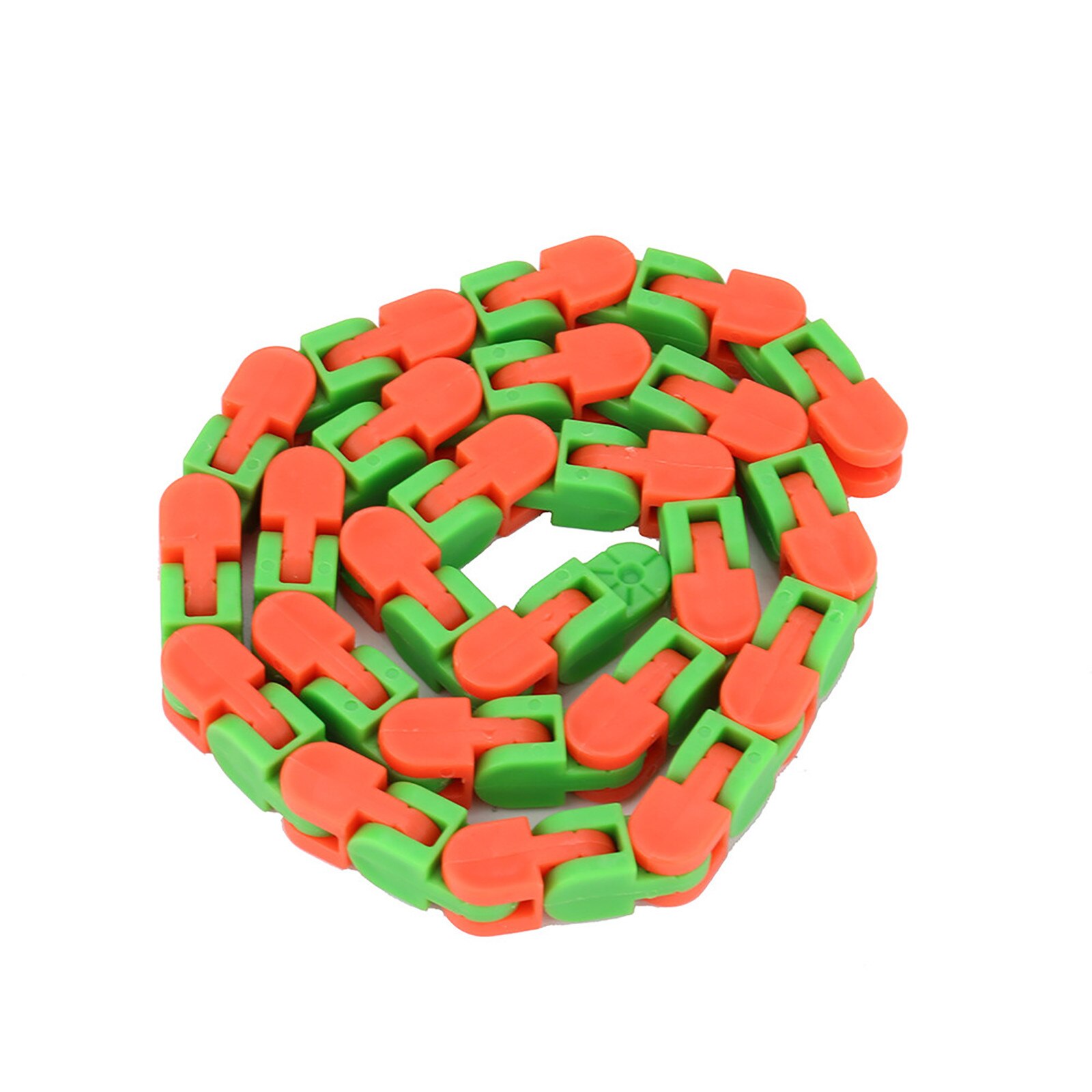 Speelgoed Kleurrijke Puzzel Zintuiglijke Tracks Snap En Klik Fidget Speelgoed Kids Fidget Speelgoed Stress Draaien En Vorm 24bit Wacky: Orange Green