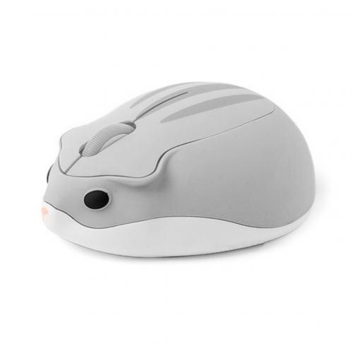 2.4Ghz Wireless Mouse Mini Ergonomic Optical Mice Cute Cartoon Hamster Computer Mouse Portable Mice For Laptop PC/Kid Girl: gray