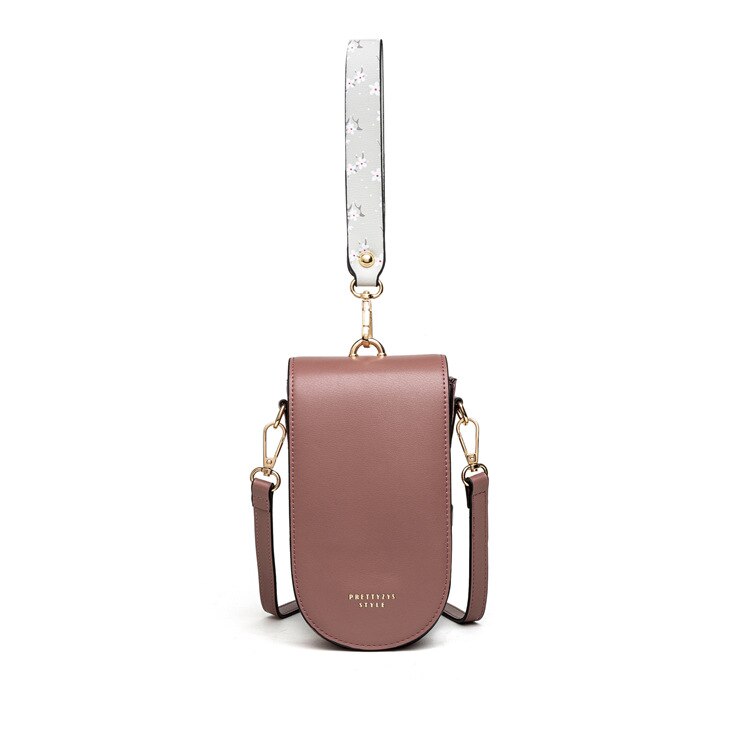 Vrouwen Handtas Mode Kleine Crossbody Pu Lederen Mini Messenger Tassen Portemonnee Meerdere Kaartsleuven Cellphone Bag Schoudertas Bakken: Dk Pink