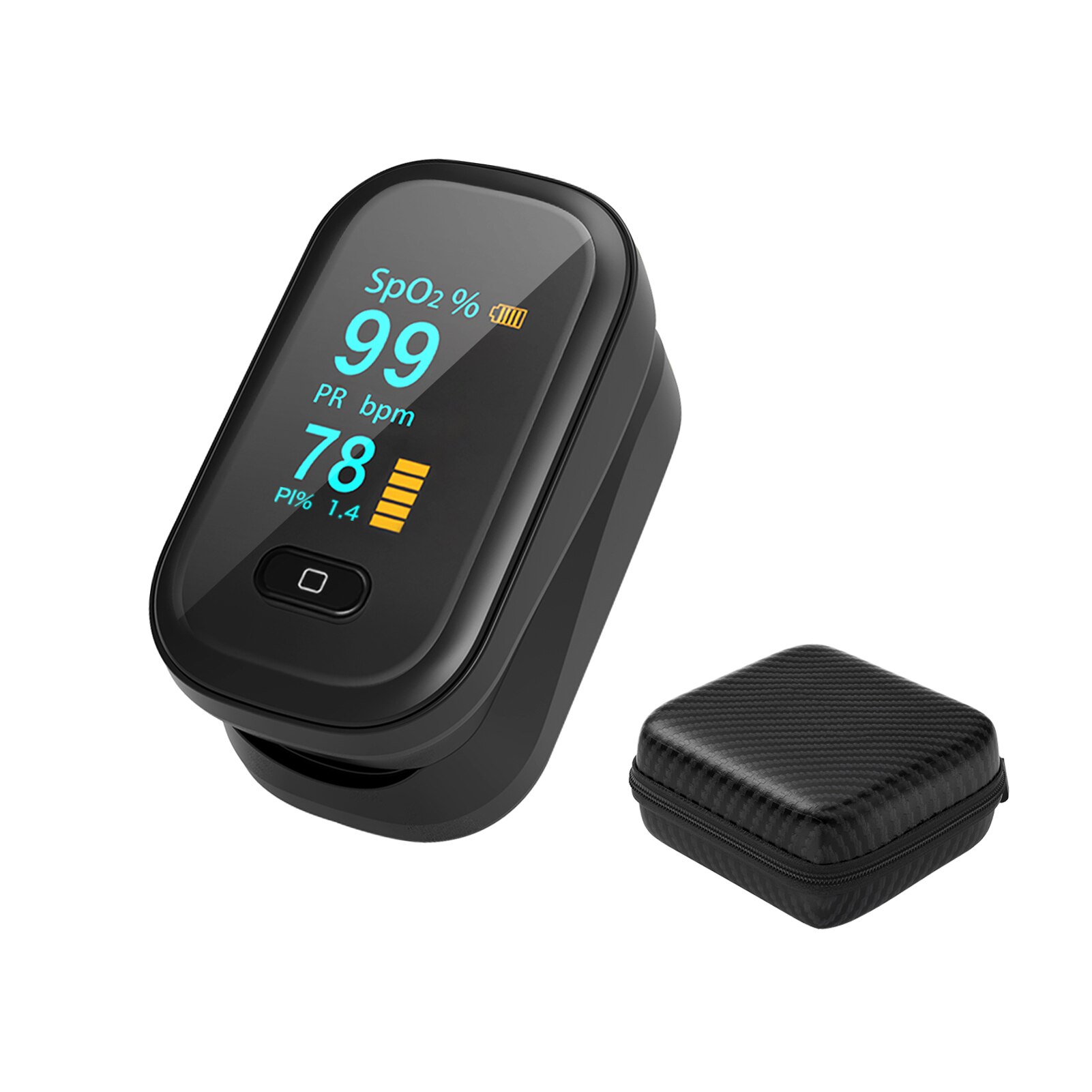 Oxímetro pulso portátil Digital del dedo Pulsoximeter la saturación de oxígeno en la sangre de SPO2 Monitor de ritmo cardíaco Oximetro de dedo: 847-Black-ZH