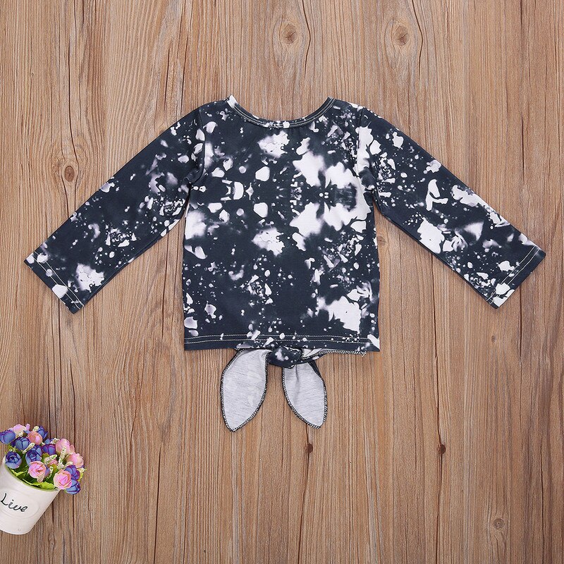Dia das bruxas 1-5years crianças bebê primavera outono roupas abóbora topos t tie-tingimento algodão bowknot para meninas meninos moda 2020 quente