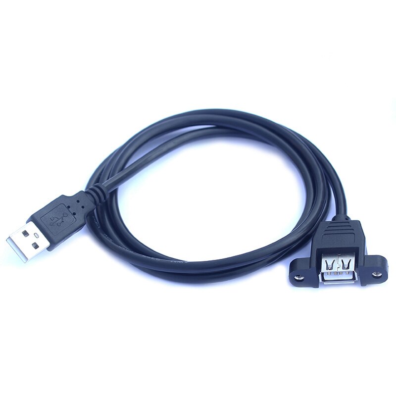 1M USB extension cable male to female data sync power charge cable with screw lock panel mount screws