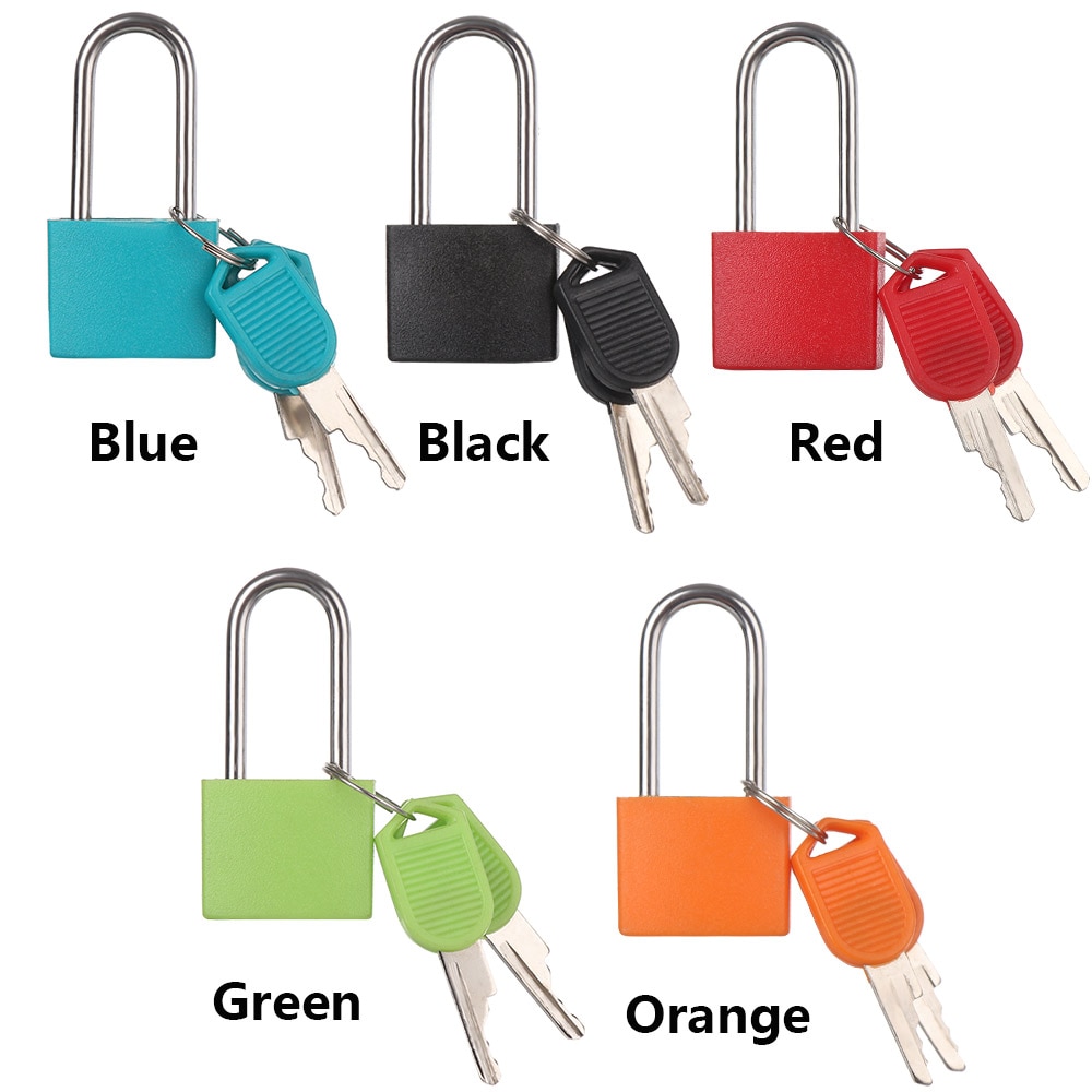 Mini Strong Steel Padlock Travel Luggage Tiny Suitcase Lock with 2 Keys Diary padlock Protector Security Tool
