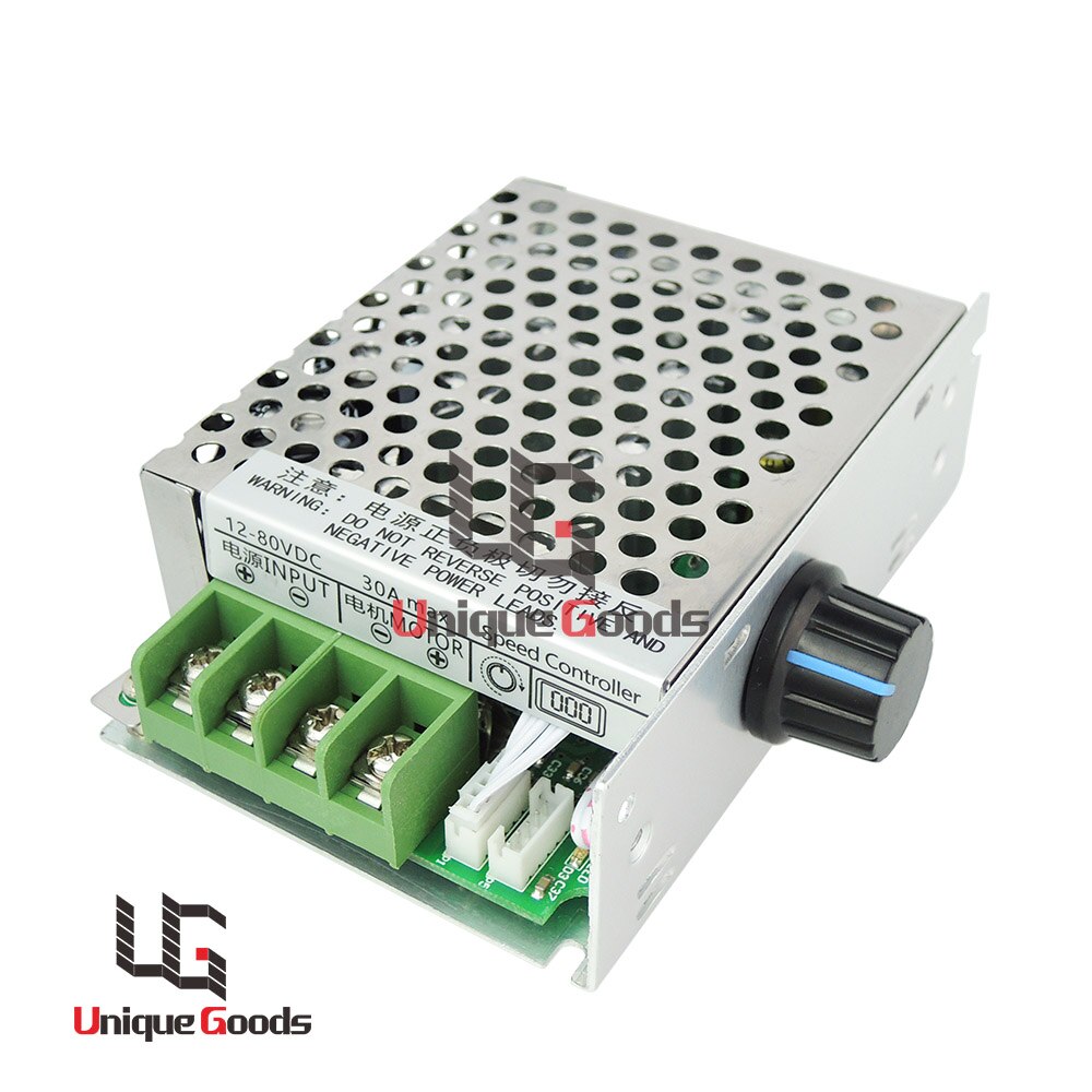 Fabriek Prijs! High Power 12 V-80 V DC 30A LED Digitale Display PWM HHO RC Motor Speed Controller