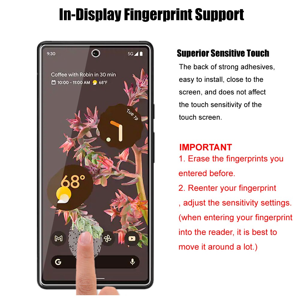 Voor Google Pixel 6 Premium Gehard Glas Screen Protector Beschermende Film Hd Clear Beschermen Guard