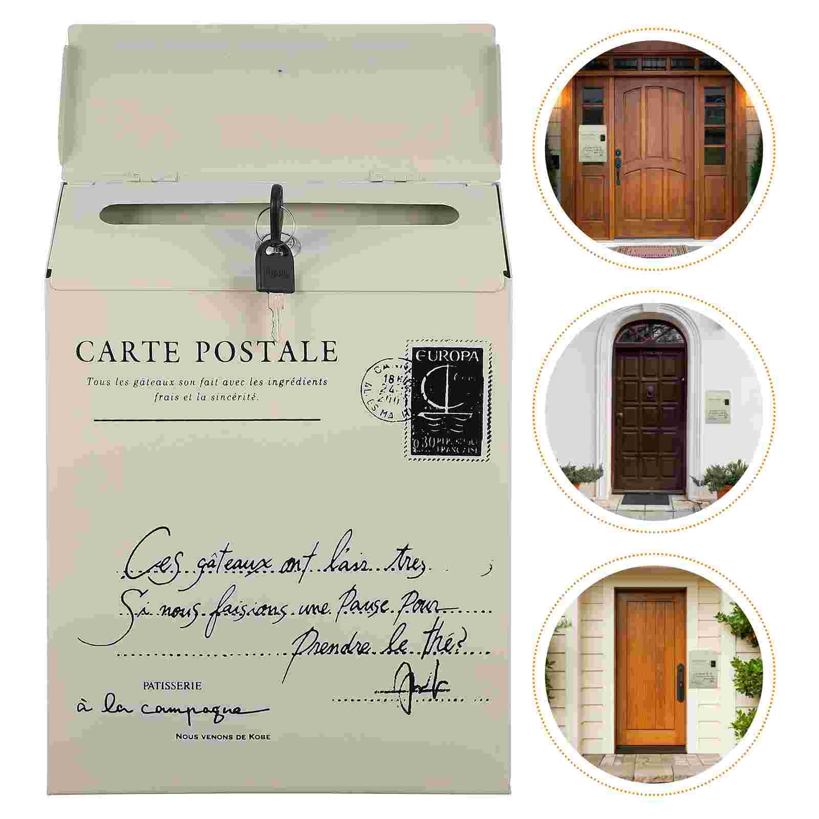 1 Pc Mailbox Lockable Case Complaint Box Suggestion Box For Newspaper Office Garden