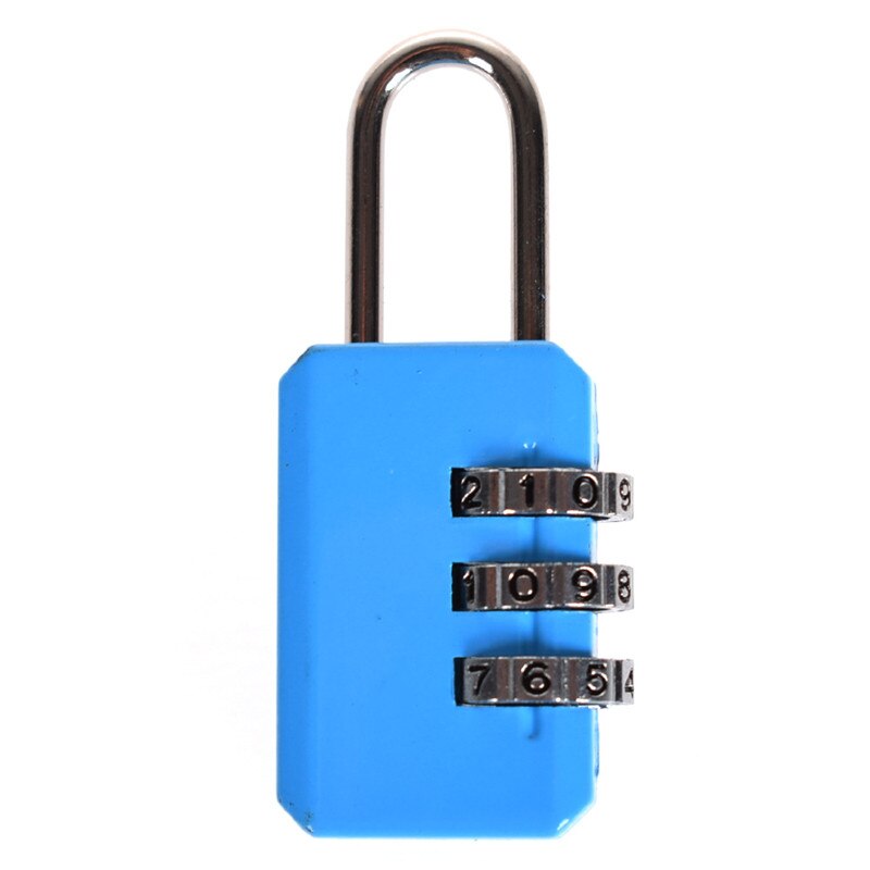 6 kleuren 3 Digit Dial Codenummer Wachtwoord Combinatie Lock Kleine Draagbare Reizen Bagage Rits Zak Hangslot Koffer Bag Lock