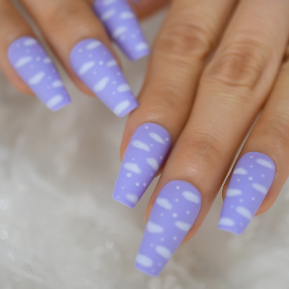 Ekstremt spiss faux ongles hvit ombre naken fransk spiker tips lang stiletto abs gel negler sett 24 ct: L5696