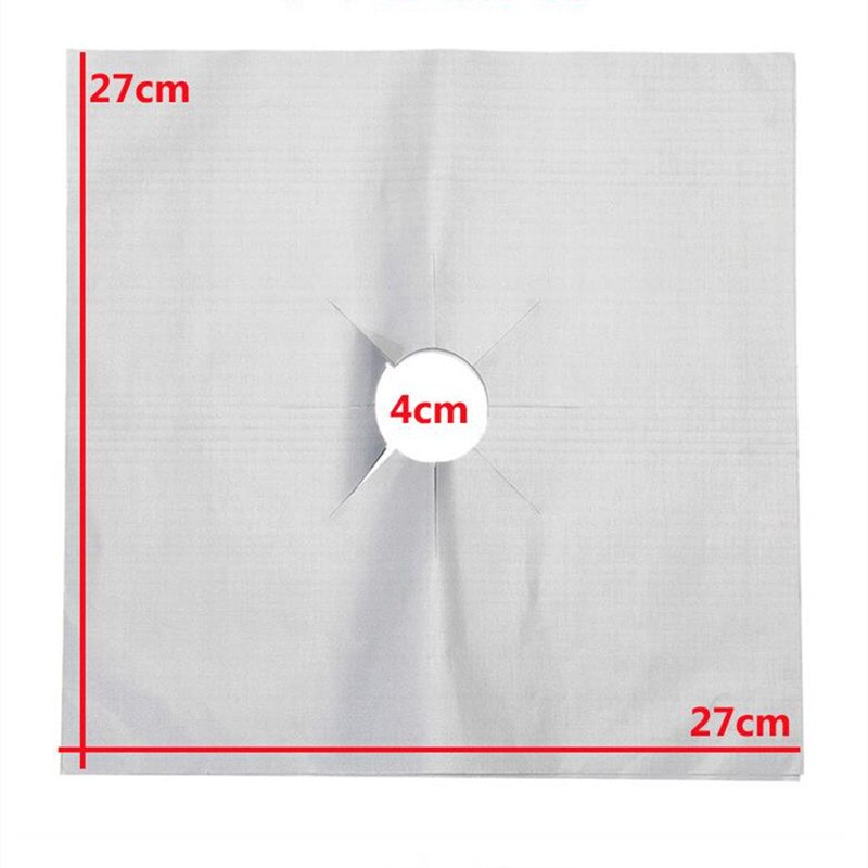 2 sztuk lub 4 sztuk 27*27cm wielokrotnego użytku blachy kuchenka gazowa podkładka ochronna czarny srebrny kuchenka gazowa ochraniacz