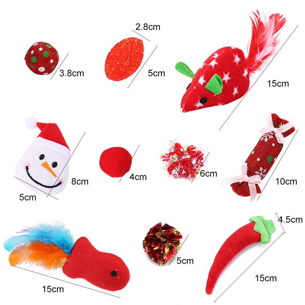 Juguete para gatos medias de Navidad con juguetes Set de juguetes mascotas, gatito juguetes-gato Juguetes
