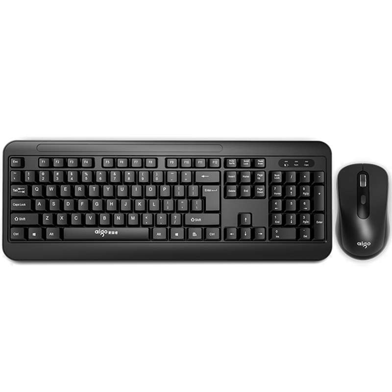 Aigo 2.4g trådløst lydløst tastatur og mus 104 taster gaming pc gamer tastatur mus combo sæt til notebook bærbar stationær pc