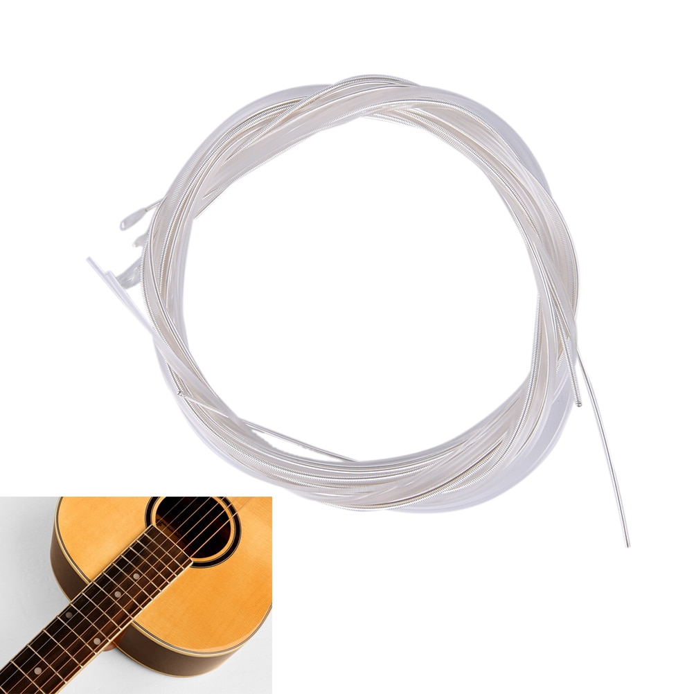 6 Stuks Gitaarsnaren Nylon Zilveren Snaren Set Voor Klassieke Klassieke Gitaar