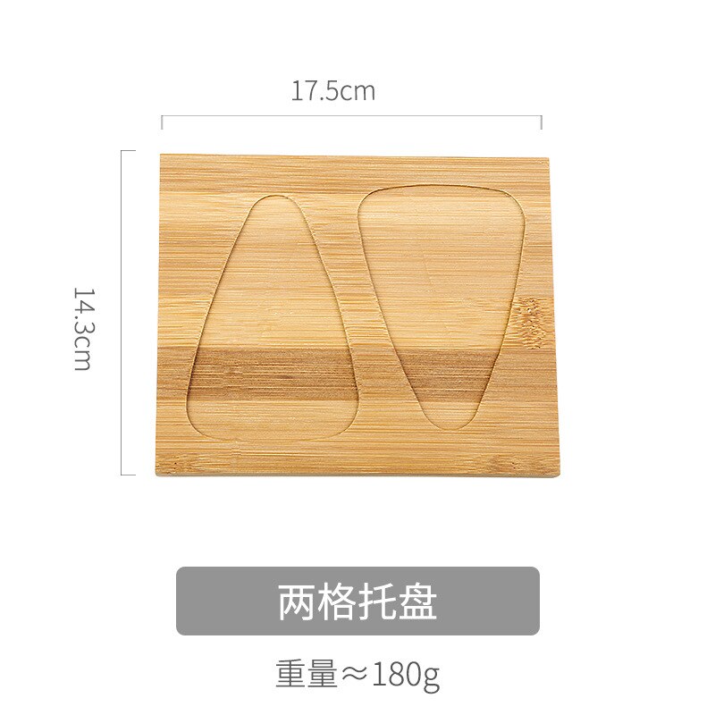 Japanese Leaves Plate Cute Gravy Boat Dish Baking Dish Cartoon Ceramic Household Taste Dish Pot Dipping Tableware: Two grid tray