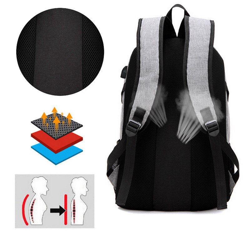 Mochila para hombre, Mochila para ordenador portátil de 15,6 pulgadas, Mochila impermeable para hombre, Mochila escolar, Mochila de 32*18*48CM