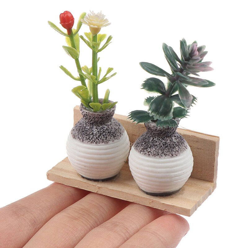 1:12 Dollhouse Miniature Wall Hanging Vase Plant Plant Pot Wall Hanging Decoration Furniture Toys