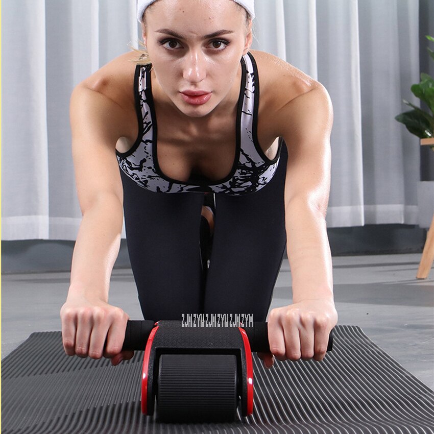 Folding Ab Roller Coaster Home Gym Abdominal Muscle Training Device Wheel Double Wheel Power Roller Indoor Fitness Equipment