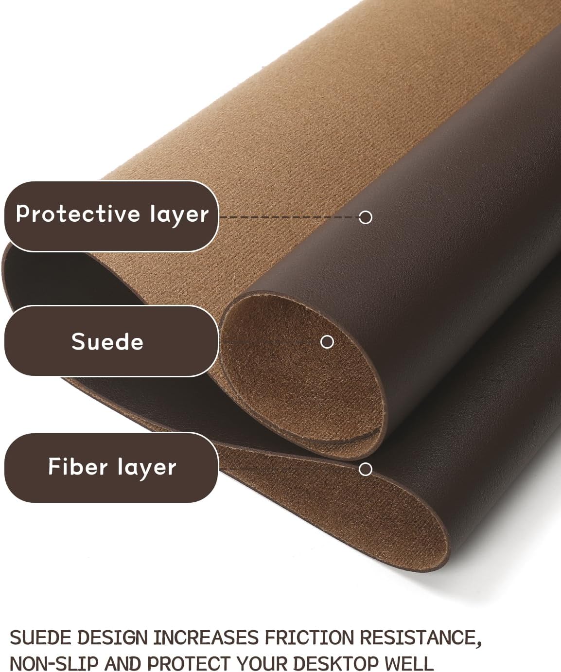 XXL Office Desk Pad Mat PVC Leather Waterproof Mouse Pad Desktop Keyboard Desk Pad Ultra Thin Large Desk Blotter: 90x45 cm / BROWN