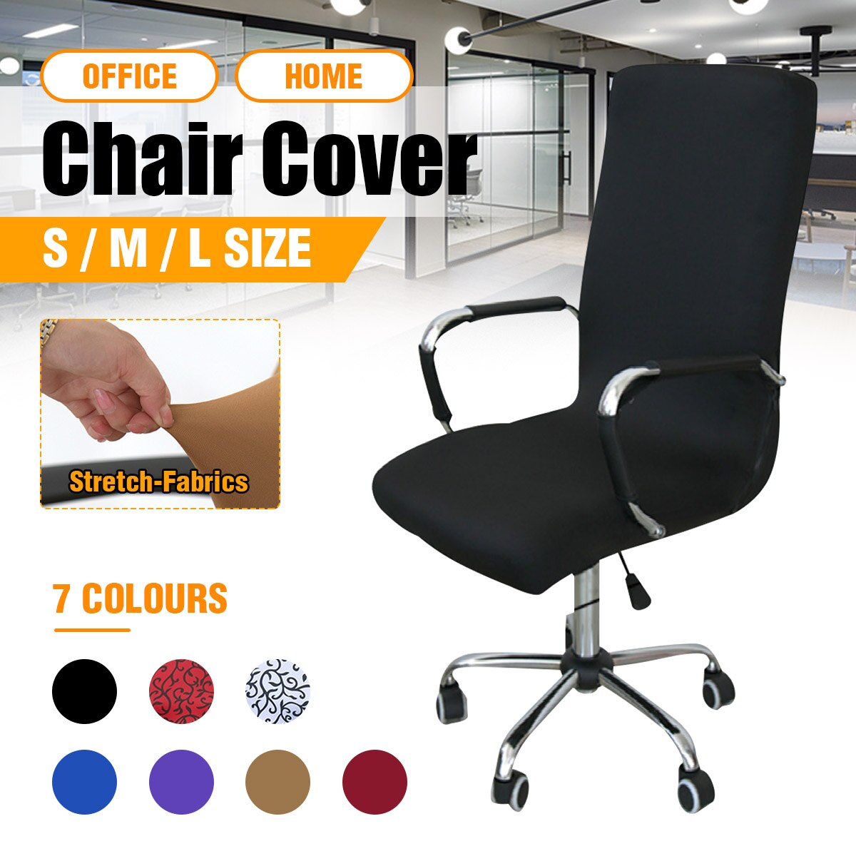 3 kleuren m/l universele moderne simplistische stijl stof rekbare stoelhoes thuiskantoor café computer draaibare stoelhoes