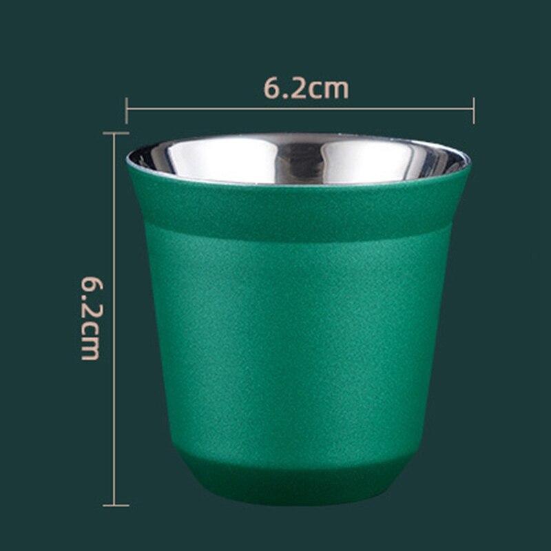 ! 80ml dubbelväggs isolering för espressokoppar i rostfritt stål för nespresso pixie kaffekoppar kapselformade kaffemuggar