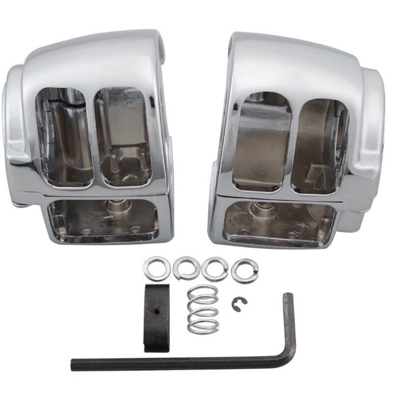 Motorcycle Aluminum Chrome Handlebar Switch Housing Cover for Sportster Dyna Softail V-Rod 2002: Default Title