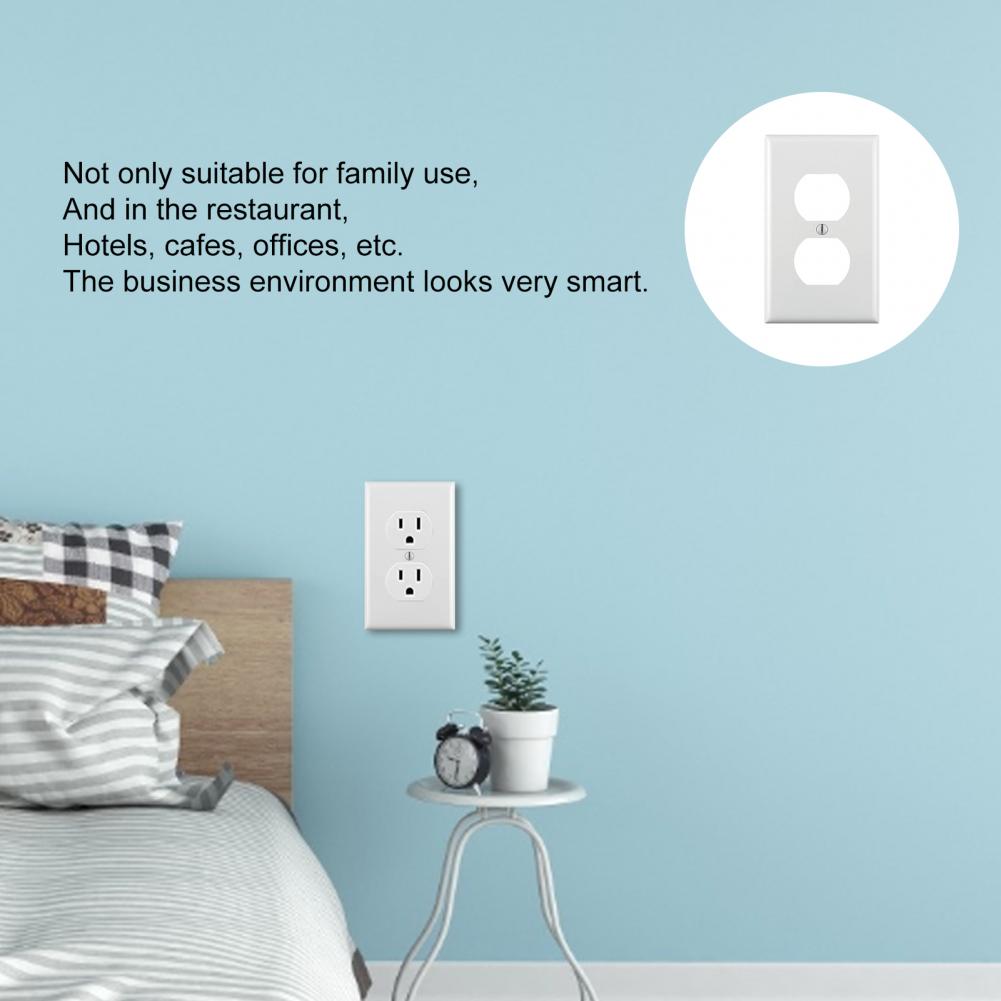 Socket Plate Hard Heat Resistant US Standard Wall Switch Receptacle Outlet Cover for Home