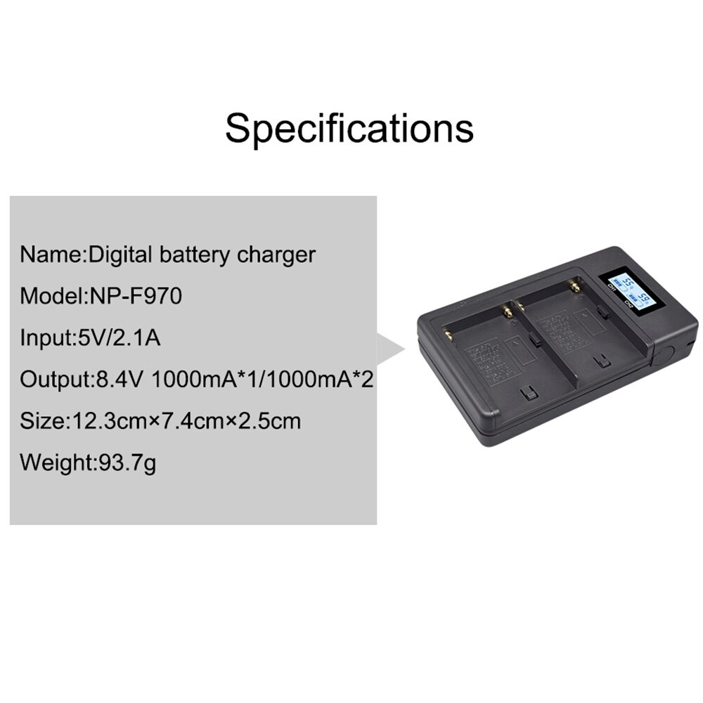 PALO Dual Channel Battery Charger Kits for SONY NP-F550 FM50 FM500H F970 F960 F770 F750 F570 FX1000E BC-V615,BC-V615A Batteries