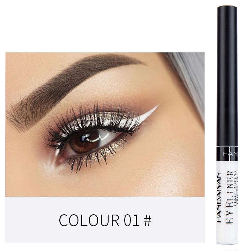 Bunte Neon- Grün Weiß matt Flüssigen Eyeliner Bleistift Wasserdicht machen-hoch Flüssigkeit Auge Liner Blau Gelb Augen Kosmetik Stift TSLM1: 01