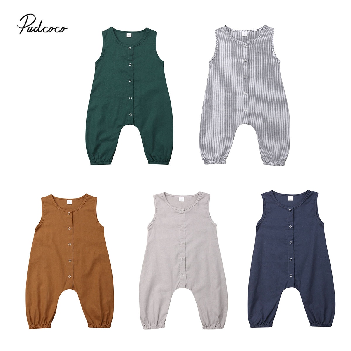 Neugeborenen Kleinkind Baby Jungen Mädchen Strampler Ärmelloses Sommer Baumwolle und Leinen lässig Baby Sunsuit Outfit Kleidung Gesamt