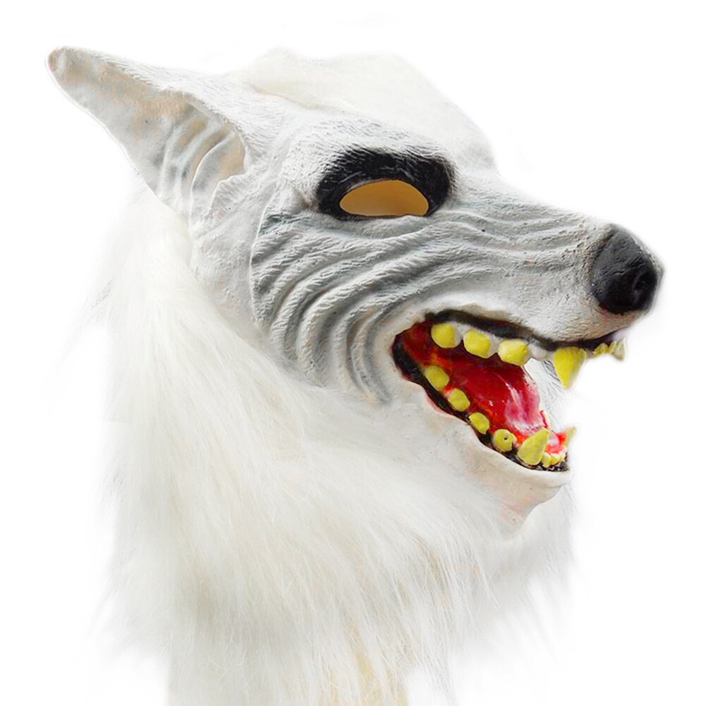 Adult mask Halloween costume party props mask full set head wolf head hood simulation makeup toy mask: B