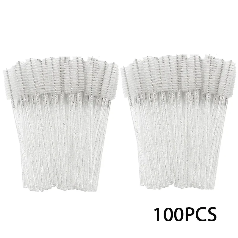 100PCS Mascara Spoolies Disposable Eyelash & Eyebrow Brushes for Salon, Extension & Makeup eyelash extension supplies: Brown
