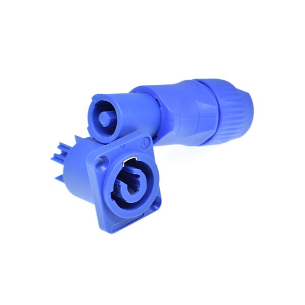 1PCS Powercon NAC3FCA+NAC3MPA-1 Chassis Plug Panel Connector 3pins 250V ac power male plug + female socket led speakon connector: 1set blue