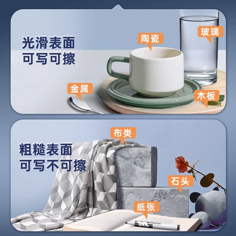 M&G uitwisbare whiteboard-markeerset - zwart/blauw/rood met whiteboard-gum Leraar en kantoor uitwisbare marker