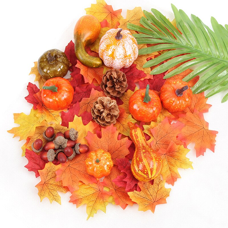 Simulation de citrouille pour Halloween, 50 pièces, 86 pièces, 166 pièces, décoration artificielle, accessoires végétaux de fête, DIY