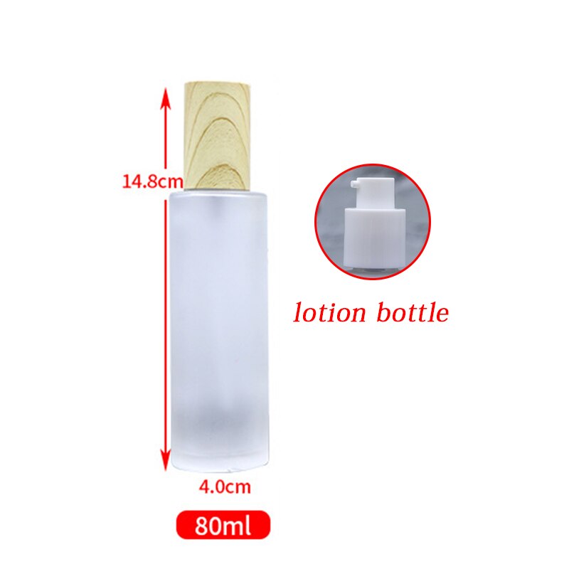 20/30/40/50/60/80ml Holz Milchglas Spray Flasche Lotion Pumpe Flüssigkeit sprayer Feinen Nebel Nachfüllbare Flaschen Holz Kappe Parfüm: L
