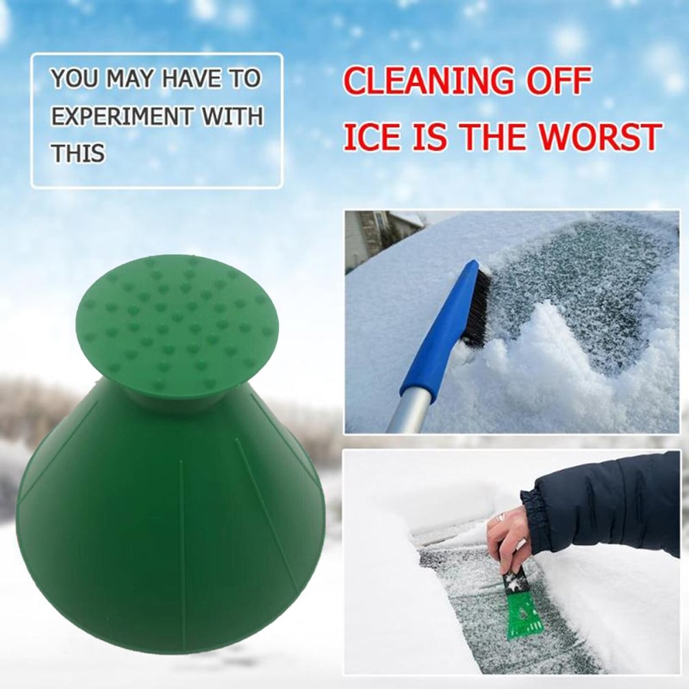 Cone Windshield Ice Bucket Funnel Car Glass Scraper Car Cone Snow Remover Practice Cleaning Tool Ice Shovel