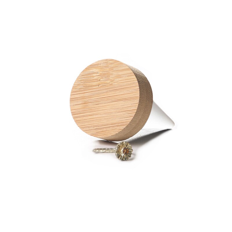 Bamboo White PU Fingertip Oblique Cone Ring Display Stand Case Ring Holder Jewelry Display Stand Ring Showcase Storage