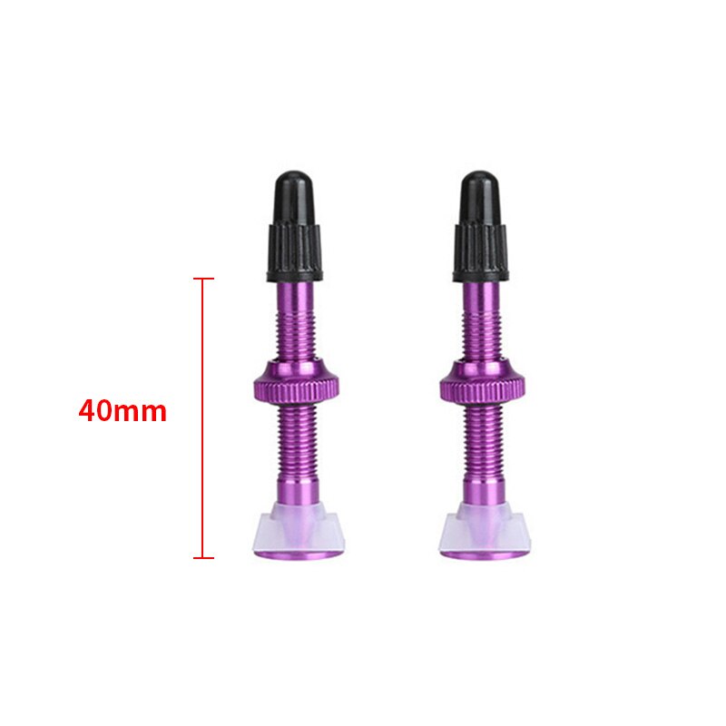 KR Bicycle Valve 1PCS Mountain Bike Accessories Vacuum Valve 40mm 60mm Aluminum Alloy French Extend Multicolor Tightness Valve: Purple 40mm