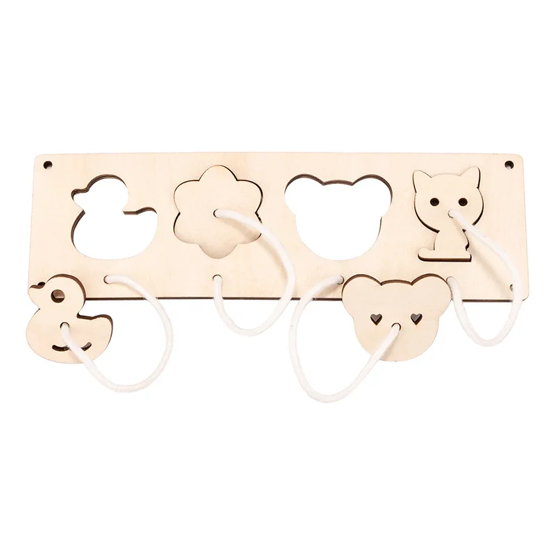 DIY Busy Board Montessori Air Dalloon Carriage Door Educational Toy Wood Chip Graphic Pairing Wooden Part For Childre