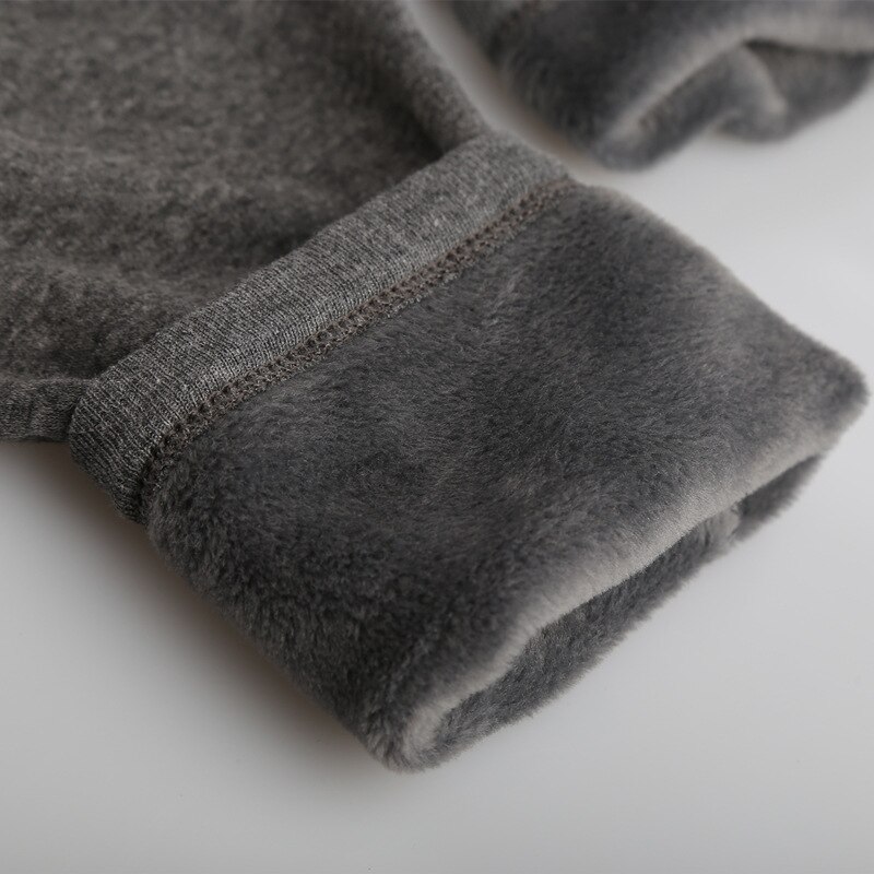 Vinter 2- delt herre undertøjssæt plus size tyk bomuld fluffy plys termisk lange johns herre todelt sæt langærmet hjemmetøj