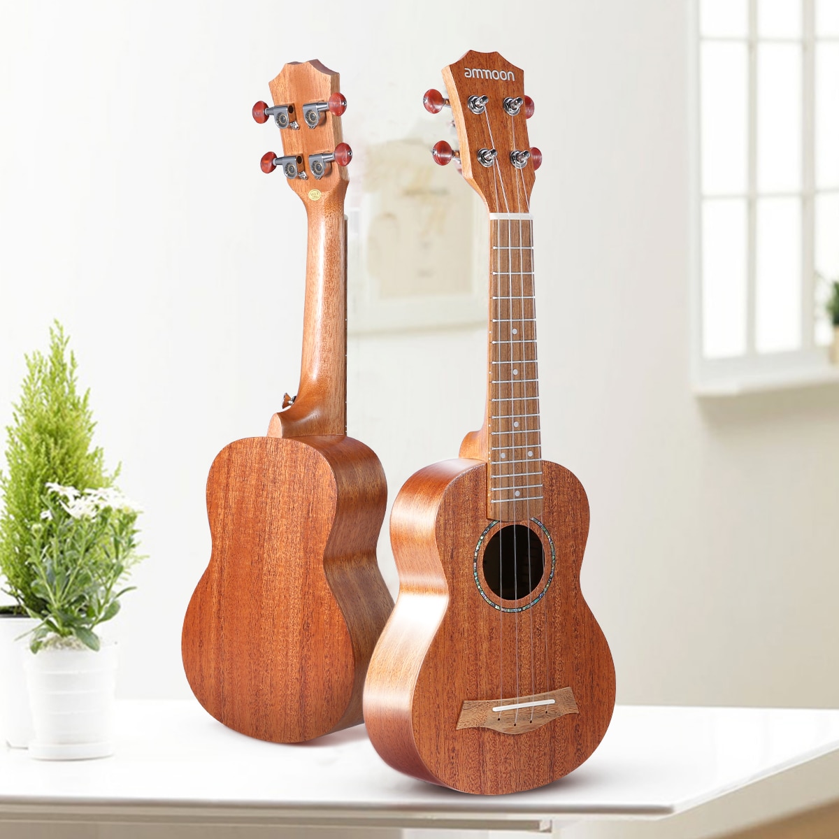 Ammoon, Ukelele Soprano acústico de 21/23 pulgadas, equipo de Ukelele de madera de caoba con bolsa, Ukelele de 4 cuerdas, instrumento de Guitarra para principiantes