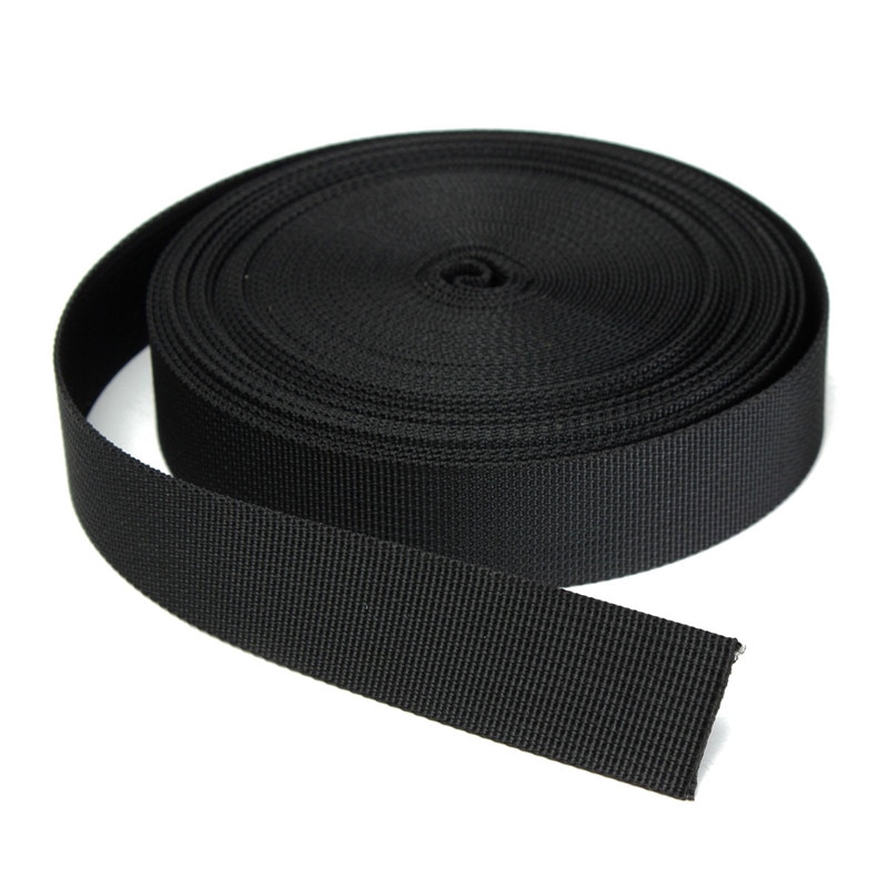 10 meter Brede Zwarte Nylon Heavy Knapzak Riem Kleding Naaien Handgemaakte DIY Materiaal Accessoire 1 Inch Singels Riem Dikke