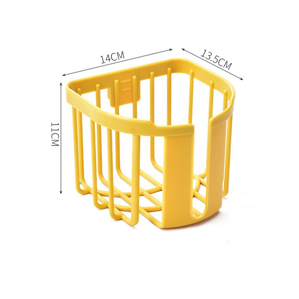 Punch-Gratis Toiletpapier Rack Wc Muur Gemonteerde Toiletrolhouder Tissue Houder Opknoping Handdoeken Badkamer Toiletpapier rack: YELLOW