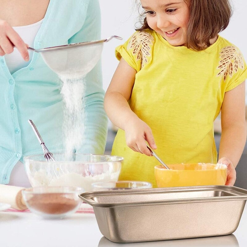 4 Piece Non-Stick Bread Pan Carbon Steel Kitchen Toast Pan Rectangular Baking Pan for Home Baking Bread Cakes or Pies