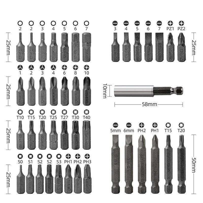 44Pc Electric Screwdriver Set USB Rechargeable Wireless Screwdriver Set Forward And Reverse Cordless Screwdriver