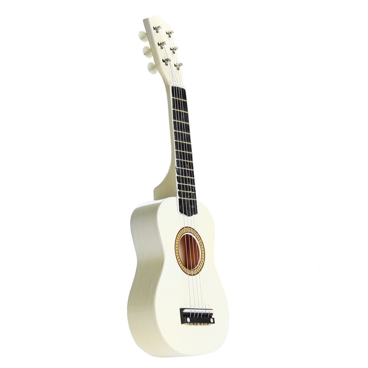 21 Inch 6 String Mini Ukulele Acoustic Guitar with Pick 3 Colors Children Stringed Musical Instruments For Beginners Lovers: White