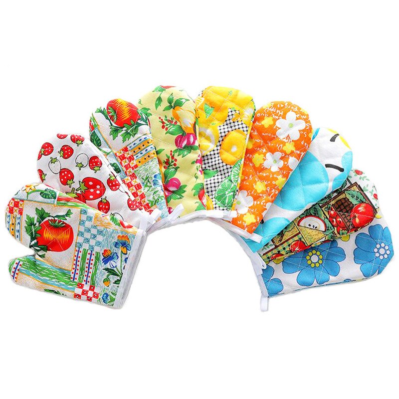 1Pc Leuke Ovenwanten Hittebestendige Magnetron Handschoen Katoen Linnen Bakken Bbq Potholders Antislip Keuken Koken Gereedschap mitten: Default Title