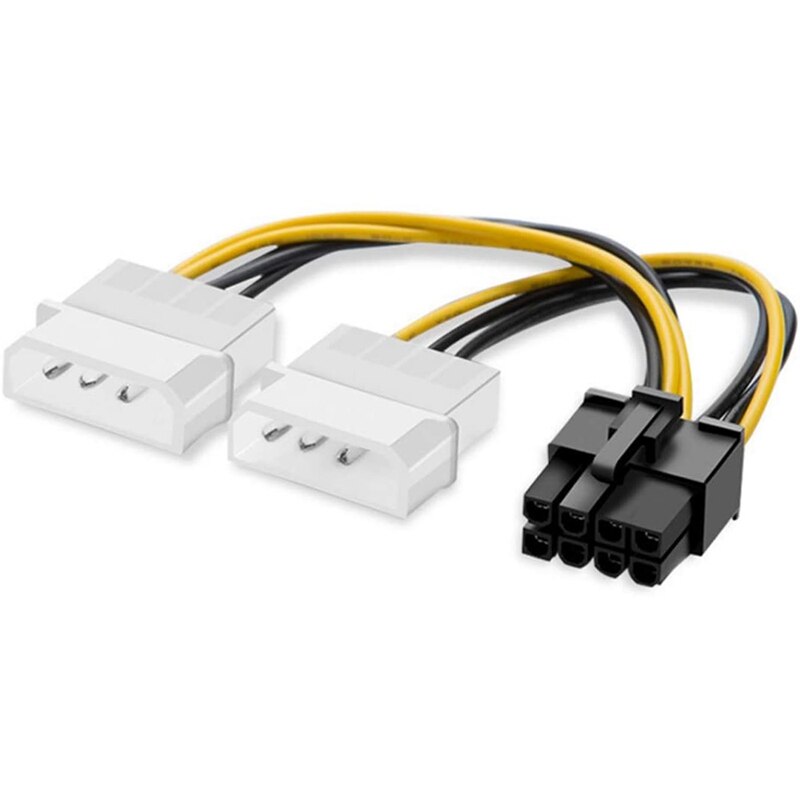 10PCS 2 Molex 4 Pin zu 8-Pin PCI Express Video Karte Pci-E ATX Netzteil Konverter Kabel-Molex zu Pcie 8 Pin Adapter Kabel